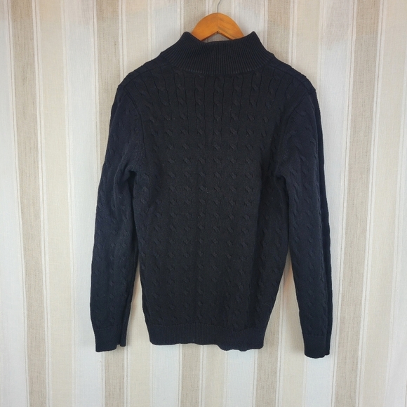 Lauren Ralph Lauren 100% Cotton Cable Knit Sweater Black Size Extra Large - Picture 9 of 9